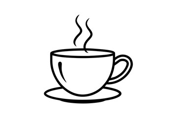 coffee cup line sketch tea icon vector illustration
