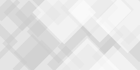 Square pattern on banner with shadow. Abstract white and grey color geometric background with copy space. Modern and minimal concept. You can use for cover, poster, banner web.	