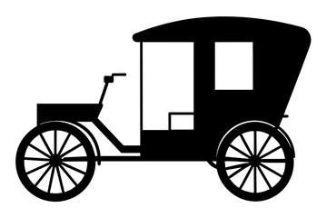 rickshaw black silhouette vector