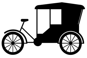 rickshaw black silhouette vector