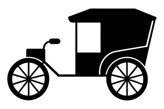 recommend clip art: rickshaw black silhouette vector