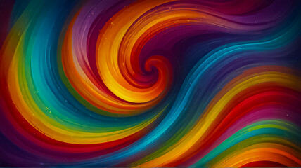 Obraz premium abstract multicolor and multiple lines and curve with spectrum background, bright red, orange, blue, yellow, green neon rays and colorful glowing lines
