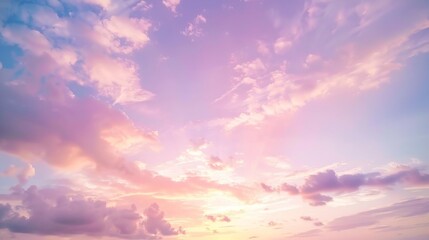 Obraz premium Beautiful Pastel Sky with Clouds - Generative AI
