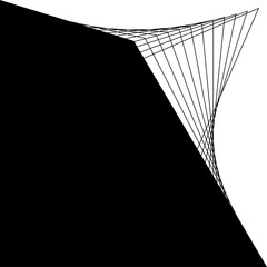 Square frame with flowing line blending for badges, logo, tag