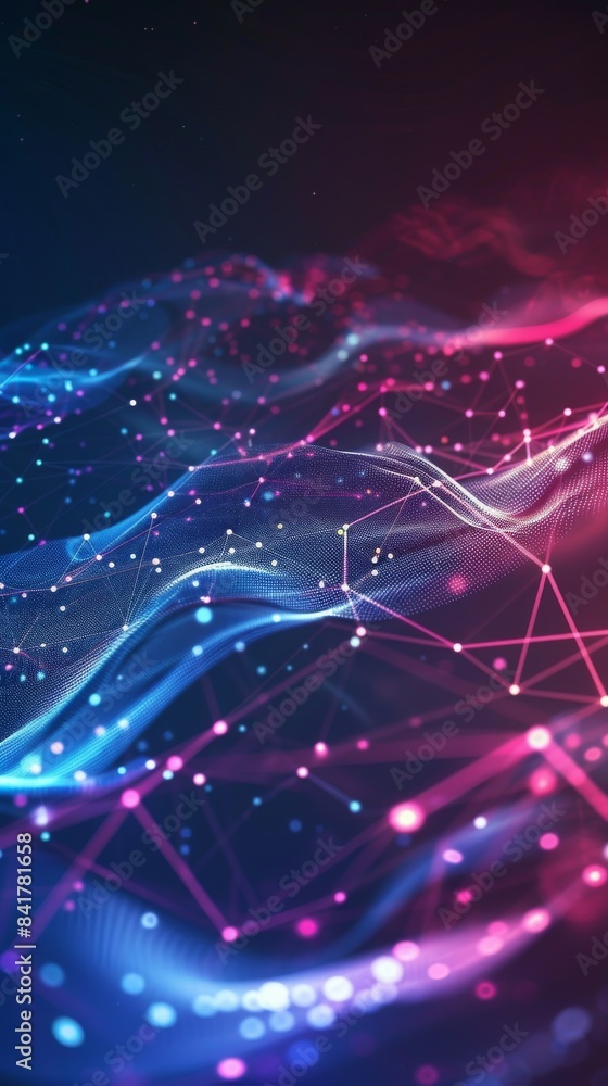Poster abstract high-tech digital technology background with glowing lights and futuristic elements
