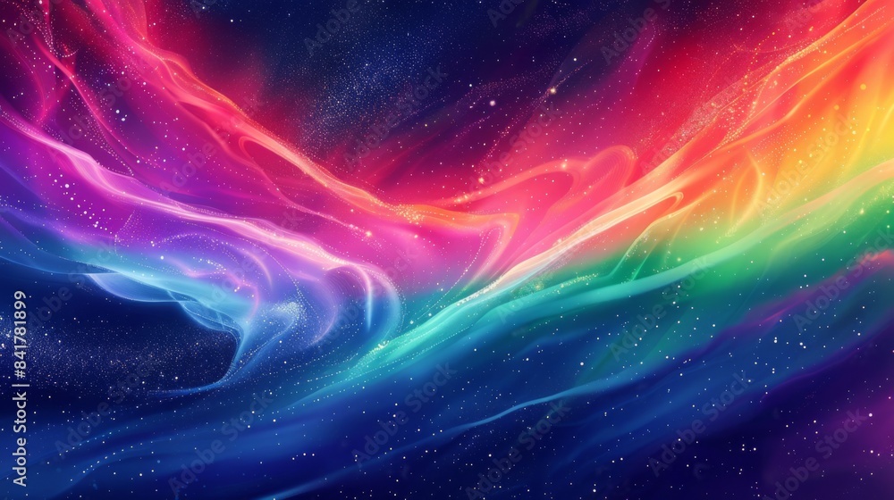 Aufkleber a close-up of the vibrant colors and intricate patterns of the aurora borealis against a starry nigh