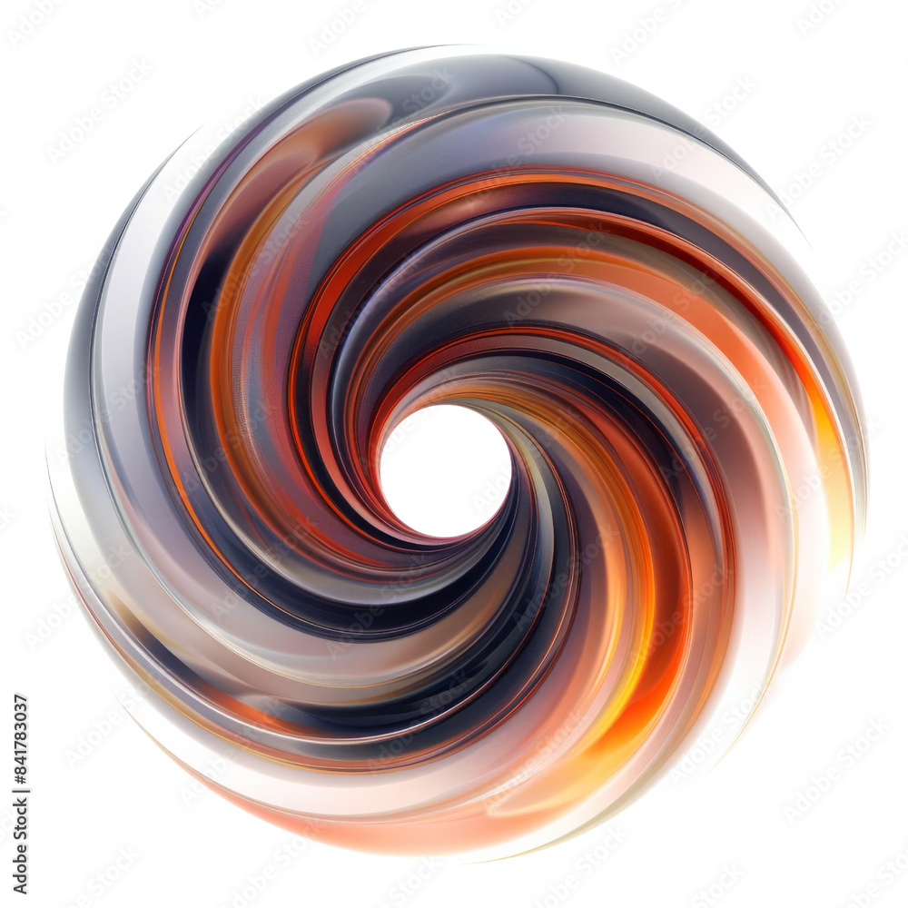 Aufkleber abstract colorful swirl with shades of orange, gray, and white creating a dynamic and visually strik