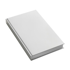 Blank white hardcover book isolated on a white background. Ideal for mockups, book covers, and promotional materials.