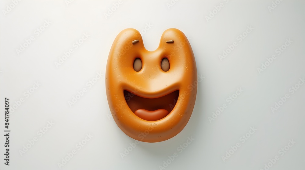 Poster charming 3d render of clay-style phone icon with happy expression