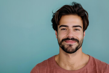 Obraz premium A close up portrait of a young man with a subtle smile