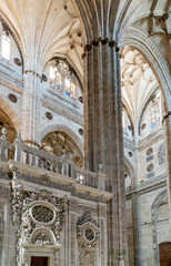 vertical view of the central nave of the New Cathedral of Salamanca
