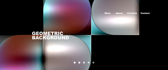 Circles and lines. Bright colorful geometry with glassmorphism effect. Vector Illustration For Wallpaper, Banner, Background, Card, Book Illustration, landing page