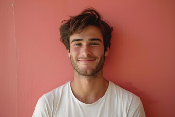 Fototapeta premium A close up portrait of a young man with a subtle smile
