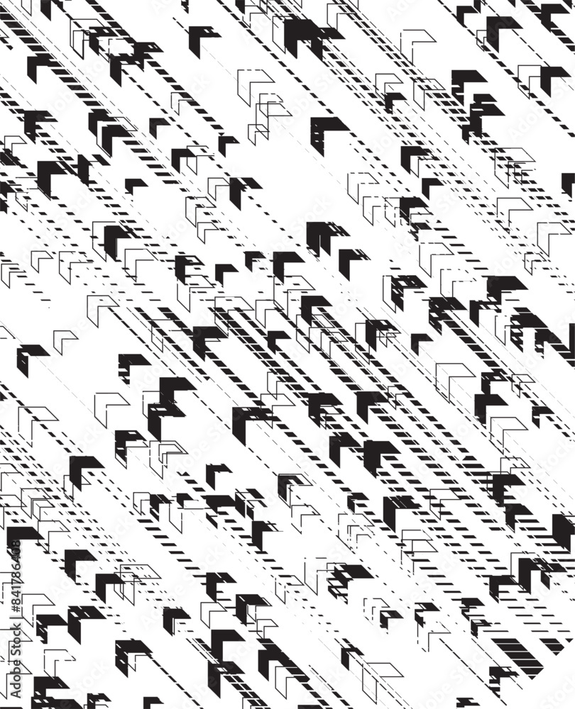 Poster printfully editable vector element. black and white abstract and grunge geometric pattern background