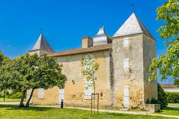 Side view of Chateau de Bonnemie on a sunny day in Saint-Pierre-d'Oléron, France
