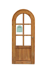 Obraz premium wooden open door isolated on white background. This has clipping path. 