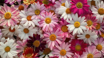 Fototapeta premium Daisies a favored perennial flower in gardens worldwide come in many hues are effortless to cultivate and require minimal care