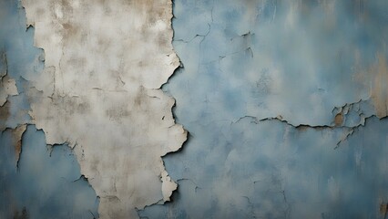A wall with a blue and white background