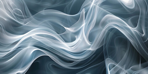 Fototapeta premium Abstract background with swirling smoke patterns in shades of grey and white, creating a sophisticated and modern feel, ideal for high-end gadgets or sleek home decor 