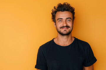 Fototapeta premium A close up portrait of a young man with a subtle smile