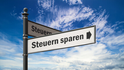 Obraz premium Signposts the direct way to save taxes