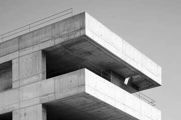 Functionalism architecture, black and white photography