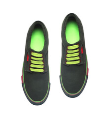 trendy canvas sneakers slipon shoes isolated on white background 