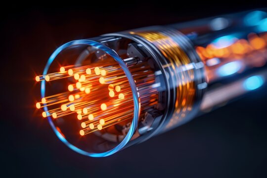 Fiber optic cable close up