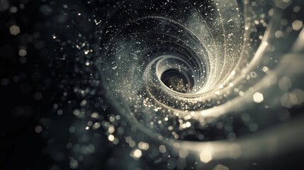 A hyperrealistic animation of a wormhole vortex pulsating with vibrant energy, transporting a spaceship through the depths of space,