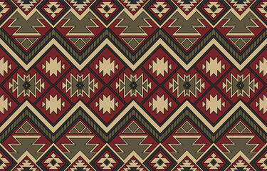 Aztec, Navajo geometric seamless pattern. Native American Southwest print. Ethnic design wallpaper, fabric, cover, textile, rug, blanket.