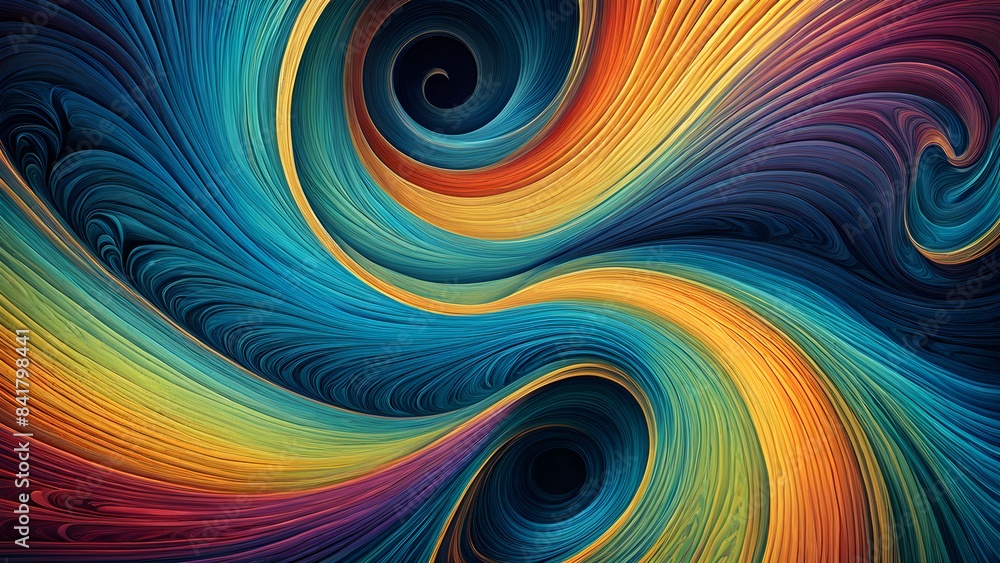 Poster a colorful swirl of lines and shapes that creates a sense of movement and energy
