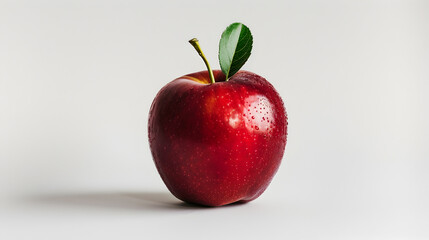 red apple on a white background ai generative 