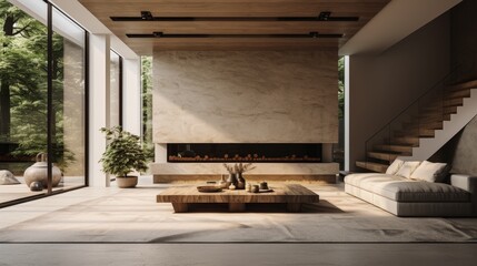 Obraz premium Stylish interior of modern hall with rugs