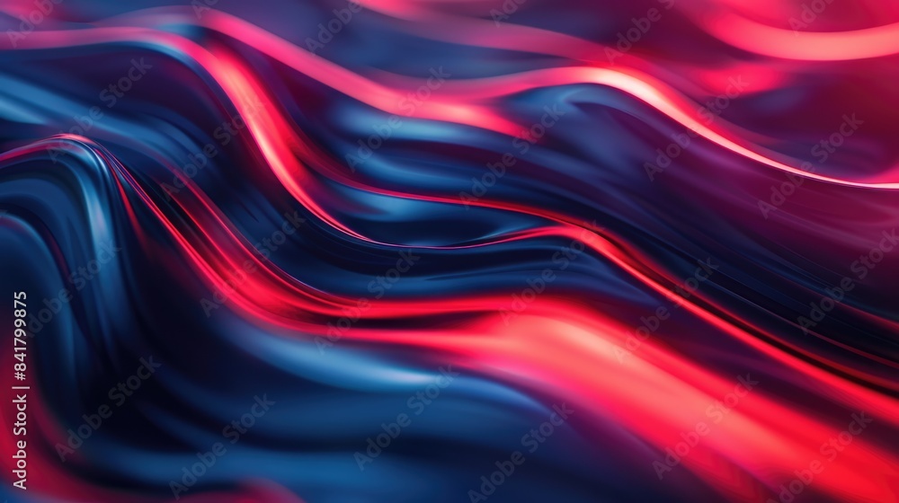 Poster red and blue waves of light undulate in a mesmerizing display. aig535