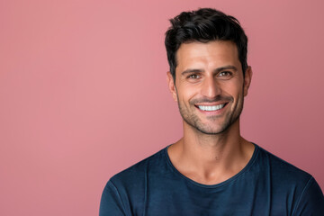 Obraz premium A close up portrait of a young man with a subtle smile
