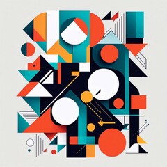 Abstract geometric shapes and icons. Brutal modern contemporary figure. Swiss design aesthetic.