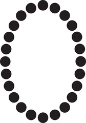 Oval frame dots black. Design element