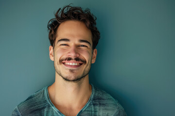 Fototapeta premium A close up portrait of a young man with a subtle smile
