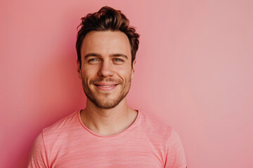 Obraz premium A close up portrait of a young man with a subtle smile