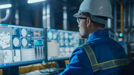 Engineers monitoring high-temperature incinerators converting waste to energy, featuring futuristic control rooms in a state-of-the-art facility, emphasizing innovation and energy recovery. 