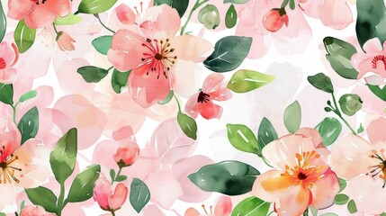 illustration summer floral wallpaper leaf nature background watercolor generative ai