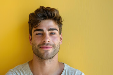 Fototapeta premium A close up portrait of a young man with a subtle smile