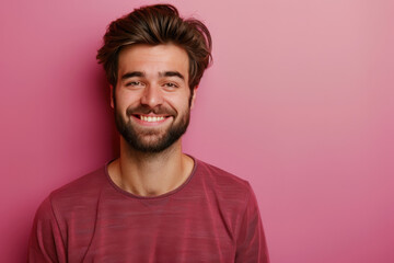 Fototapeta premium A close up portrait of a young man with a subtle smile