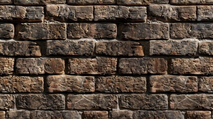Obraz premium A high-resolution image of a brick wall with a vintage and rugged appearance, perfect for urban and industrial designs.