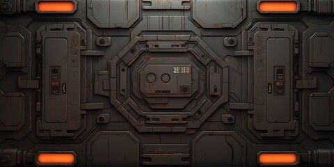 Fototapeta premium Future galaxy space ship sci fi panel decoration background view