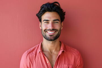 Obraz premium A close up portrait of a young man with a subtle smile