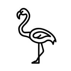 Fototapeta premium flamingo as simple icon logo line art illustration , isolated on transparent background