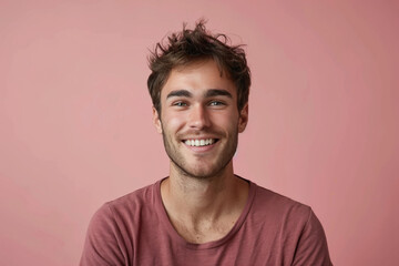 Fototapeta premium A close up portrait of a young man with a subtle smile