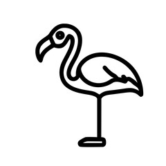 Naklejka premium flamingo as simple icon logo line art illustration , isolated on transparent background