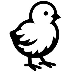Silhouette of cute chick